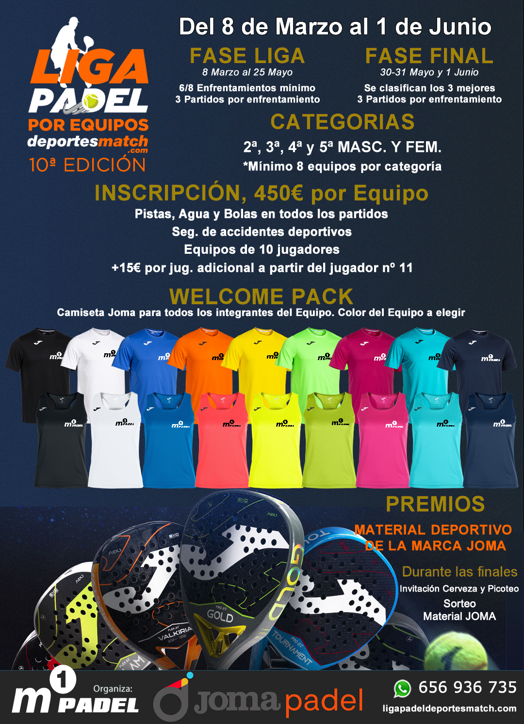 Cartel de la 10ª Edicion de la Liga de Padel Por Equipos